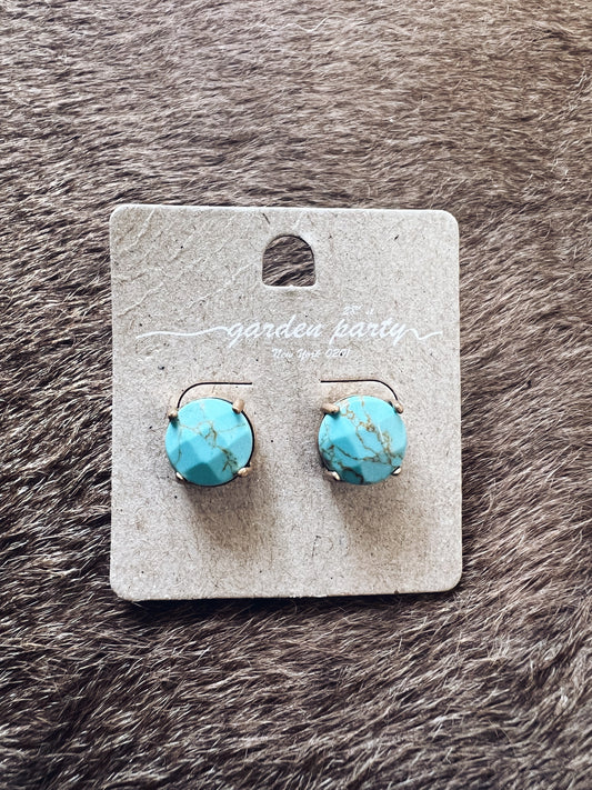 Turquoise Stone Stud Earrings