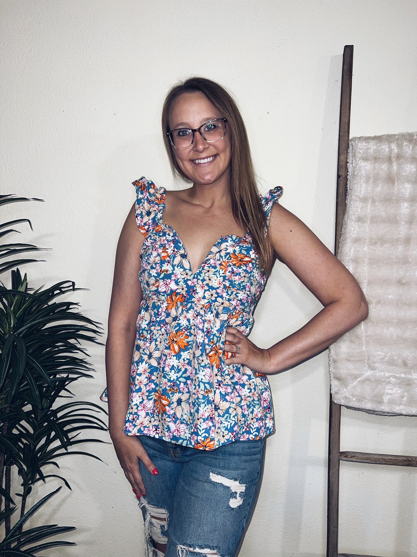 Floral Sweetheart Peplum Tank